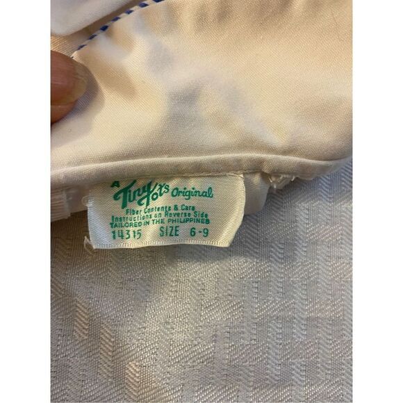 Tiny tots originals sailors suit infant 6/9m white blue red boats - Picture 3 of 3